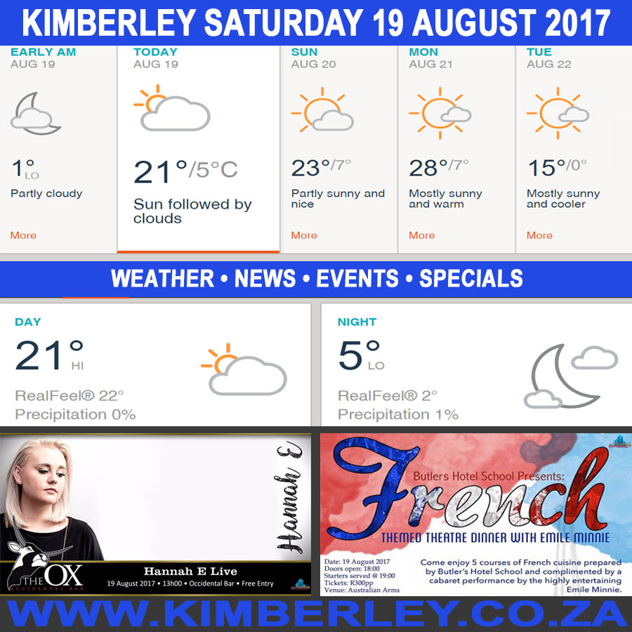 KimberleyToday, Saturday 19/08/2017 KimberleyToday, Saturday 19/08/2017