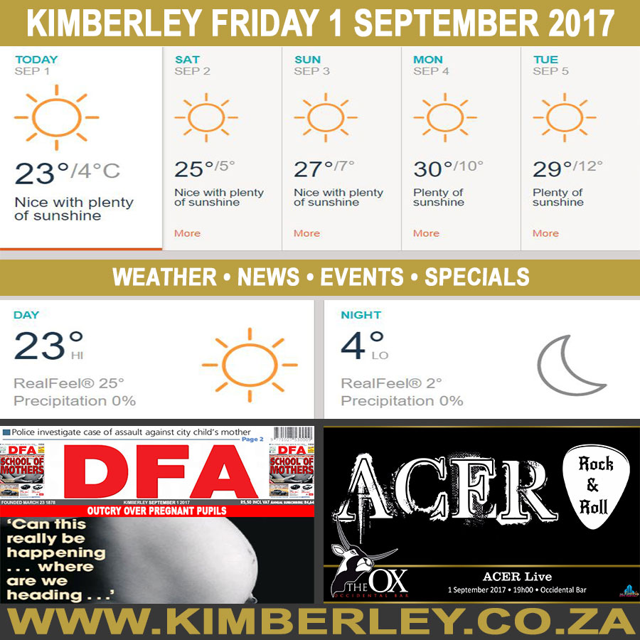 KimberleyToday, Friday 01/09/2017 KimberleyToday, Friday 01/09/2017