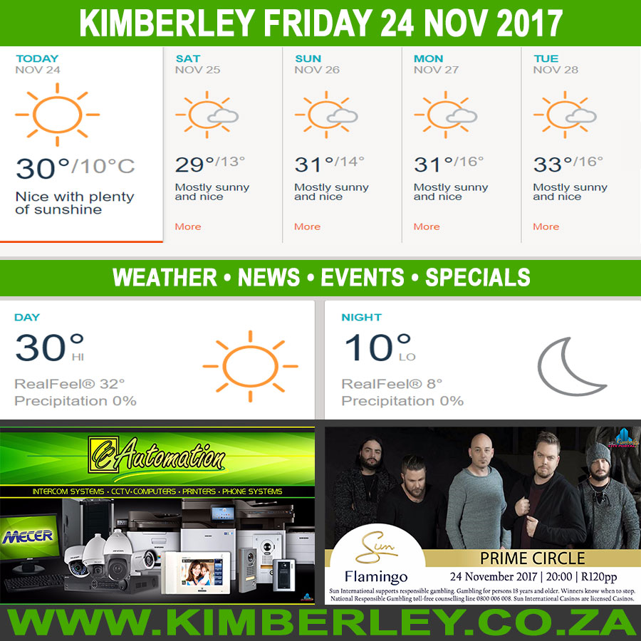 Today in Kimberley South Africa - Weather News Events 2017/11/24