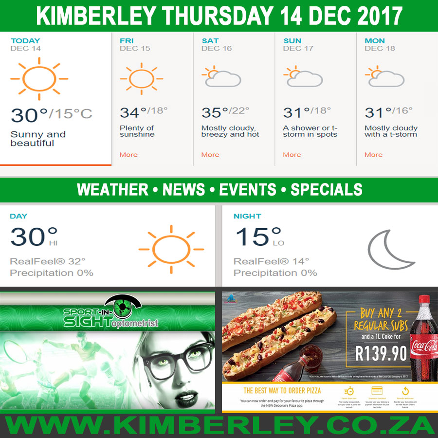 Today in Kimberley South Africa - Weather News Events 2017/12/14