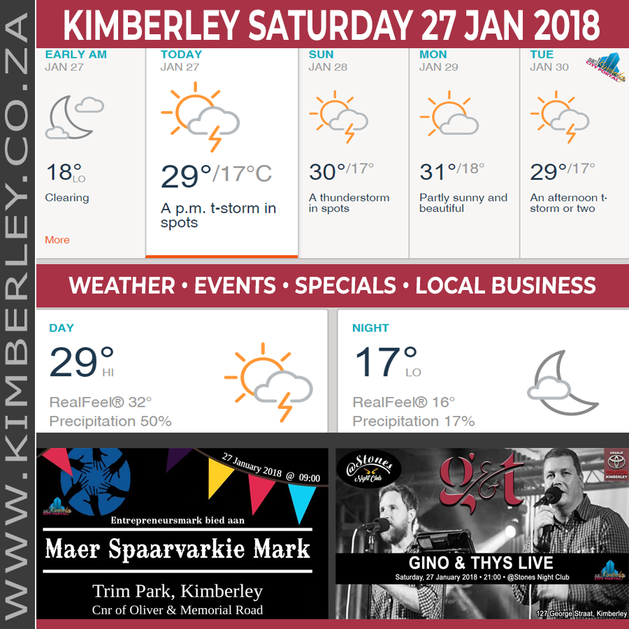 KimberleyToday, Saturday 27/01/2018 KimberleyToday, Saturday 27/01/2018