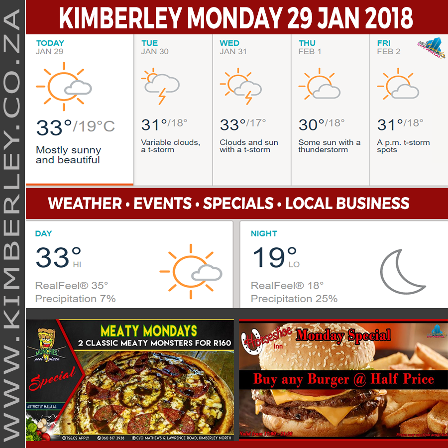 KimberleyToday, Monday 29/01/2018