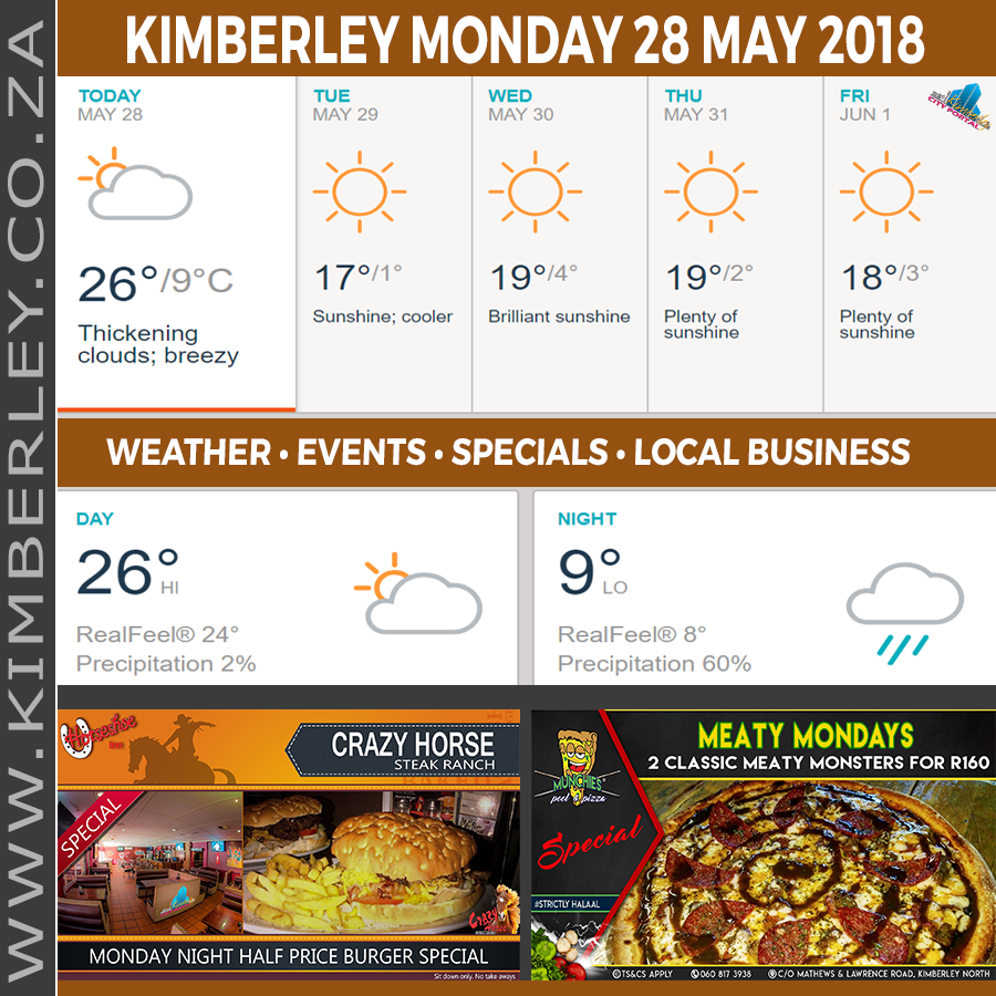 KimberleyToday, Monday 28/05/2018 KimberleyToday, Monday 28/05/2018