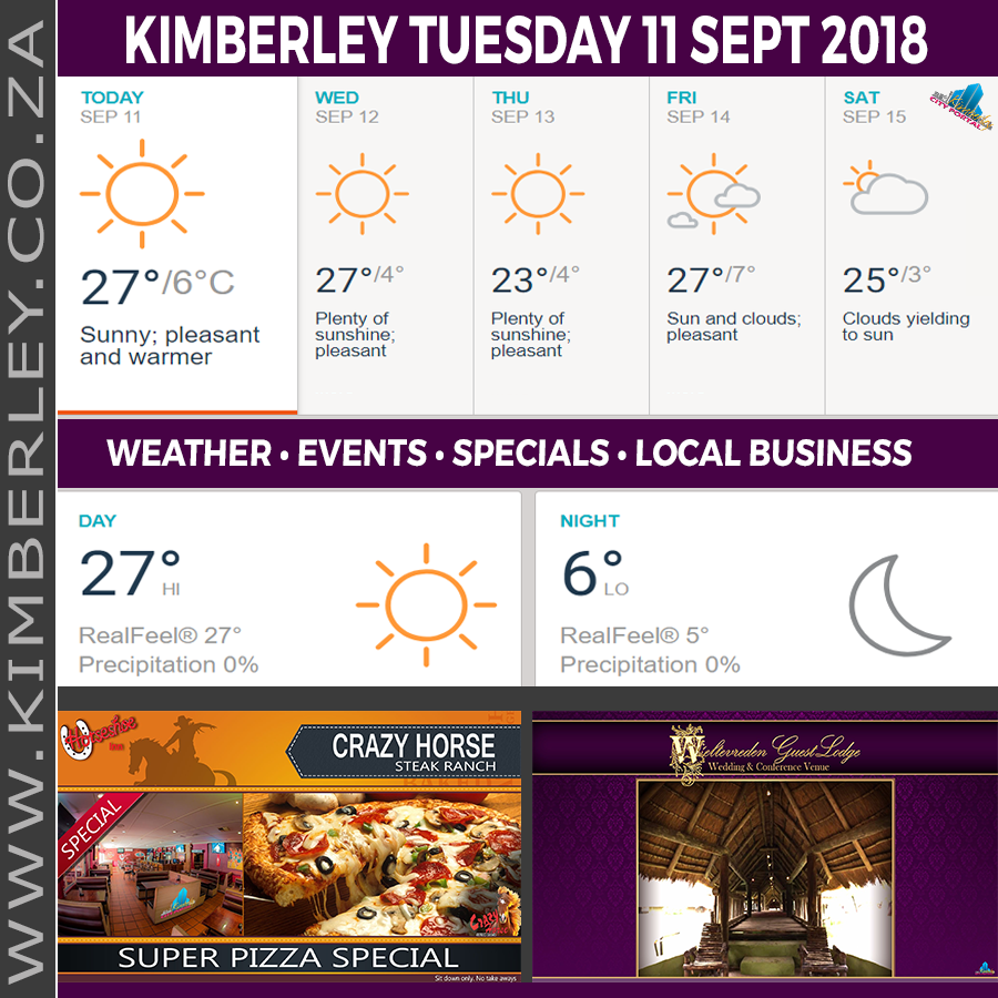 KimberleyToday, Tuesday 11/09/2018 KimberleyToday, Tuesday 11/09/2018