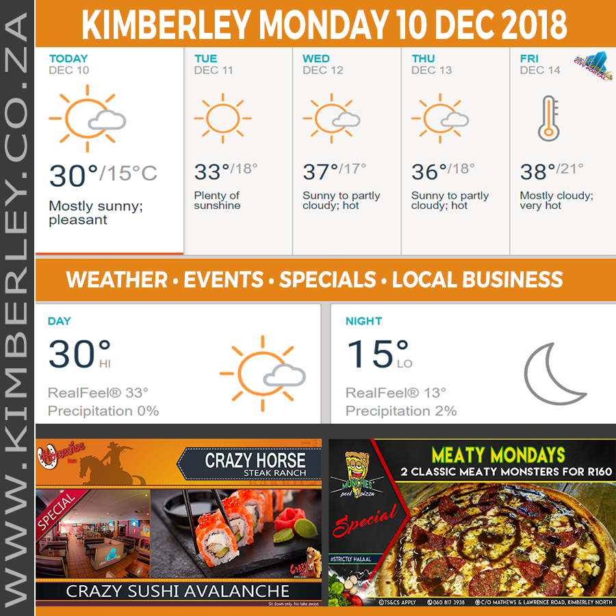 KimberleyToday, Monday 10/12/2018