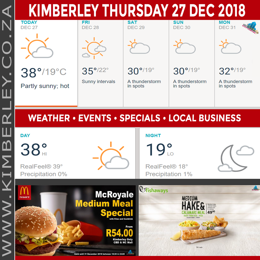 Today in Kimberley South Africa - Weather News Events 2018/12/27