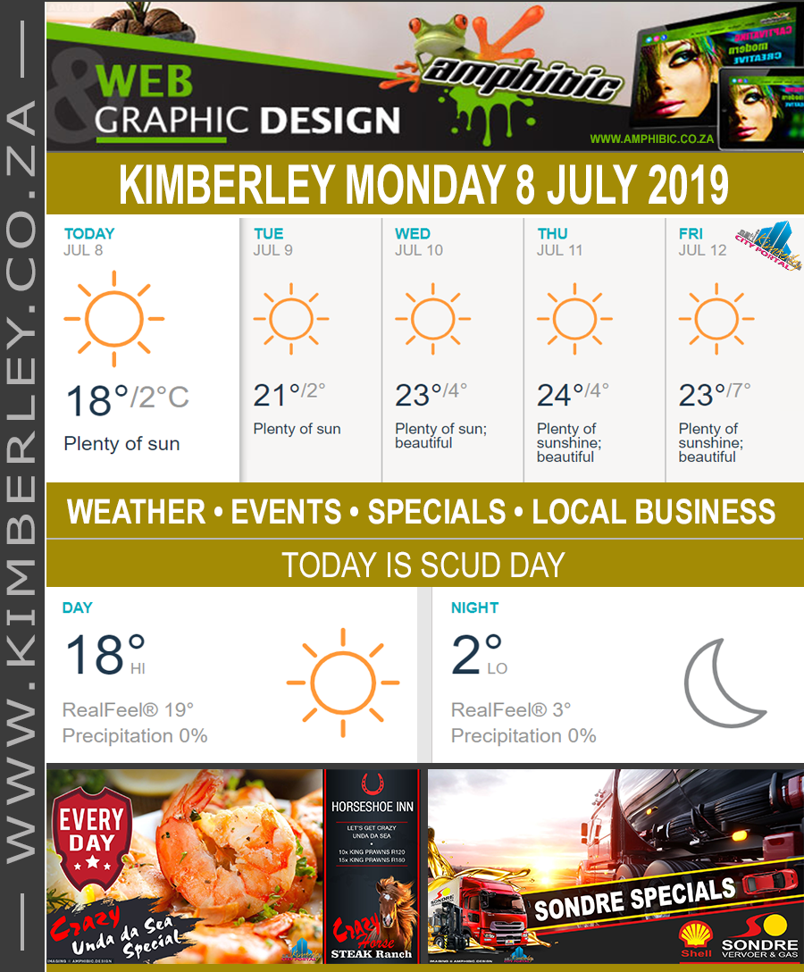 Today in Kimberley South Africa - Weather News Events 2019/07/08
