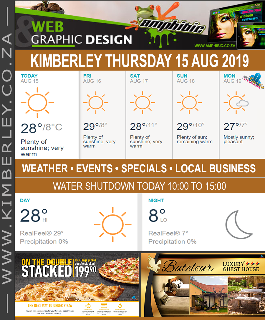 KimberleyToday, Thursday 15/08/2019 KimberleyToday, Thursday 15/08/2019