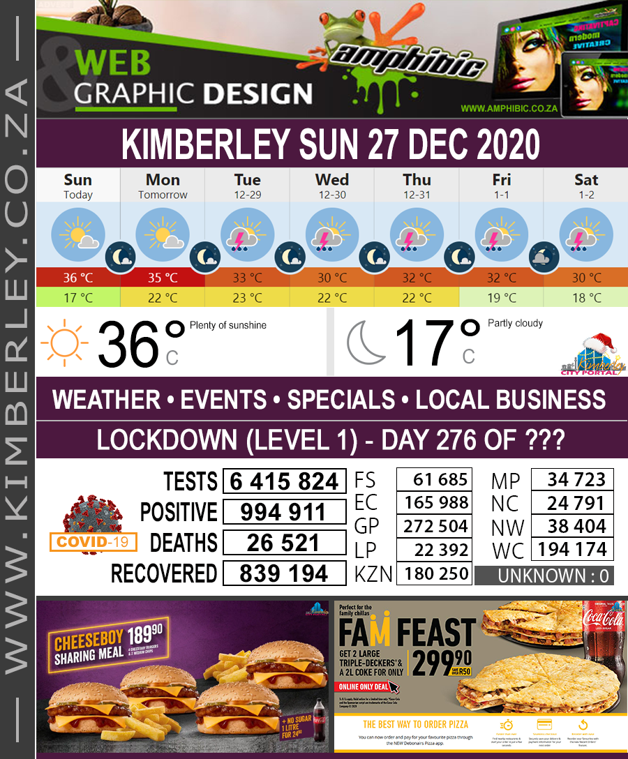 Today in Kimberley South Africa - Weather News Events 2020/06/17Today in Kimberley South Africa - Weather News Events 2020/12/27