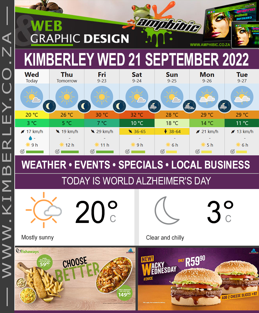 Today in Kimberley South Africa - Weather News Events 2022/09/15Today in Kimberley South Africa - Weather News Events 2022/09/18Today in Kimberley South Africa - Weather News Events 2022/09/15Today in Kimberley South Africa - Weather News Events 2022/09/21