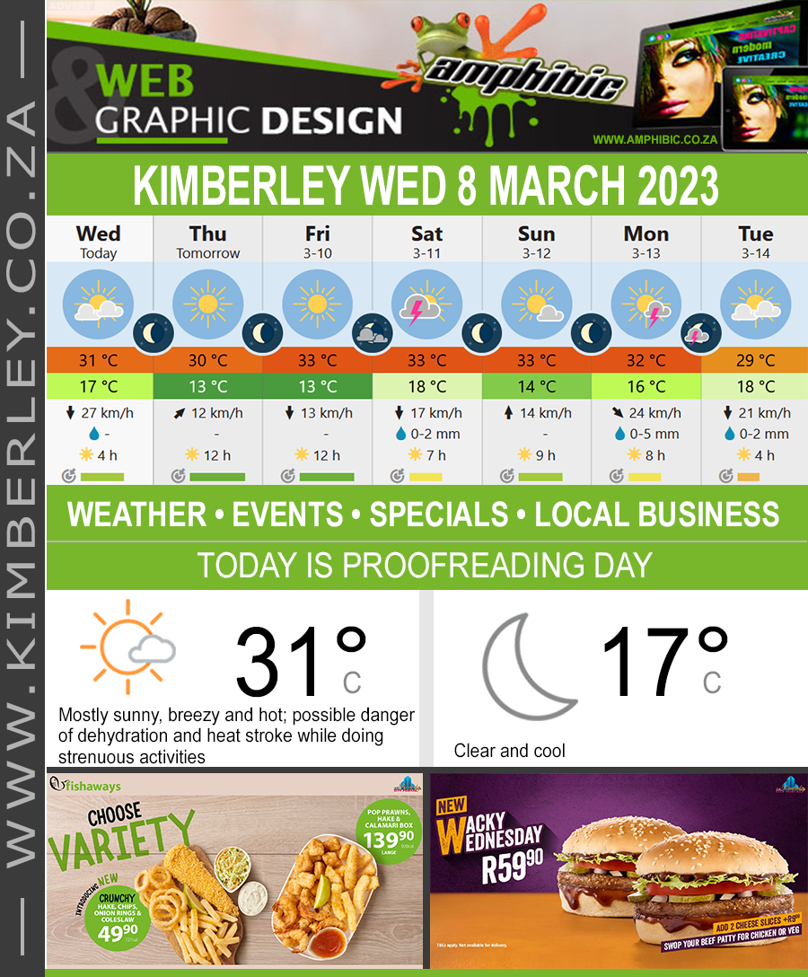 Today in Kimberley South Africa - Weather News Events 2023/03/08