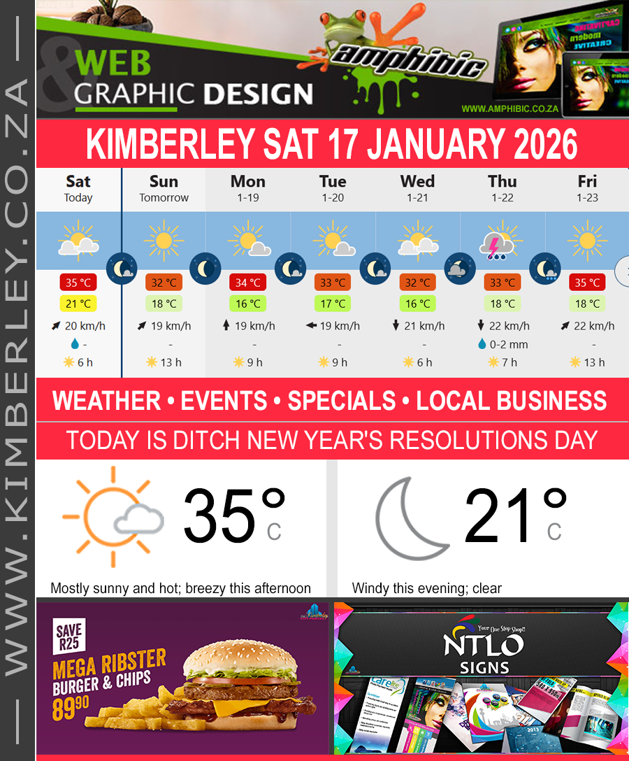 Today in Kimberley South Africa - Weather News Events 2026/01/17
