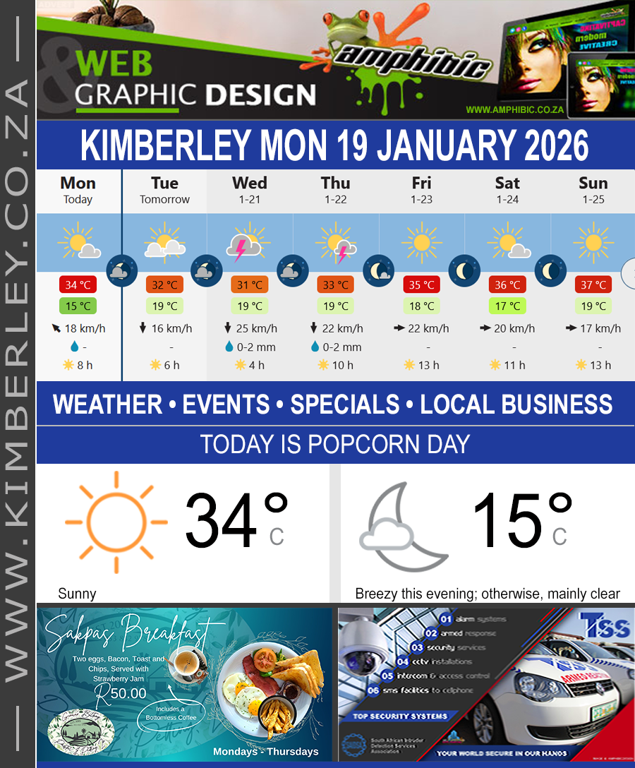 Today in Kimberley South Africa - Weather News Events 2026/01/19