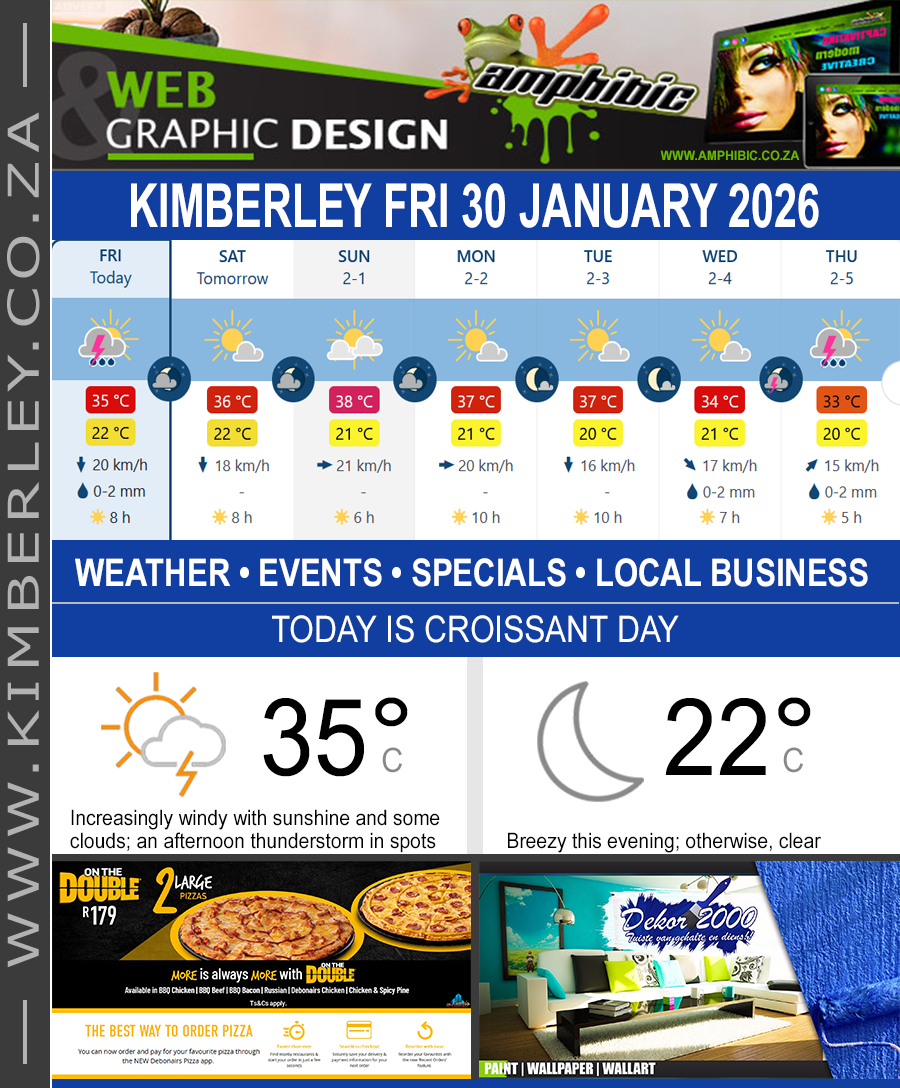 Today in Kimberley South Africa - Weather News Events 2026/01/30