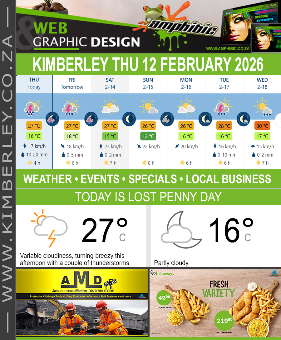 Today in Kimberley South Africa - Weather News Events 2026/02/12