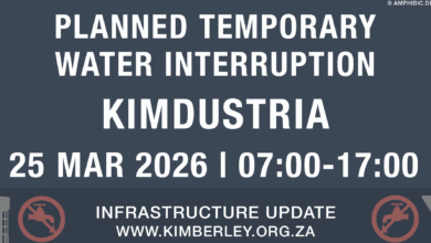 PLANNED TEMPORARY WATER INTERRUPTION – 25 March 2026 – Kimdustria