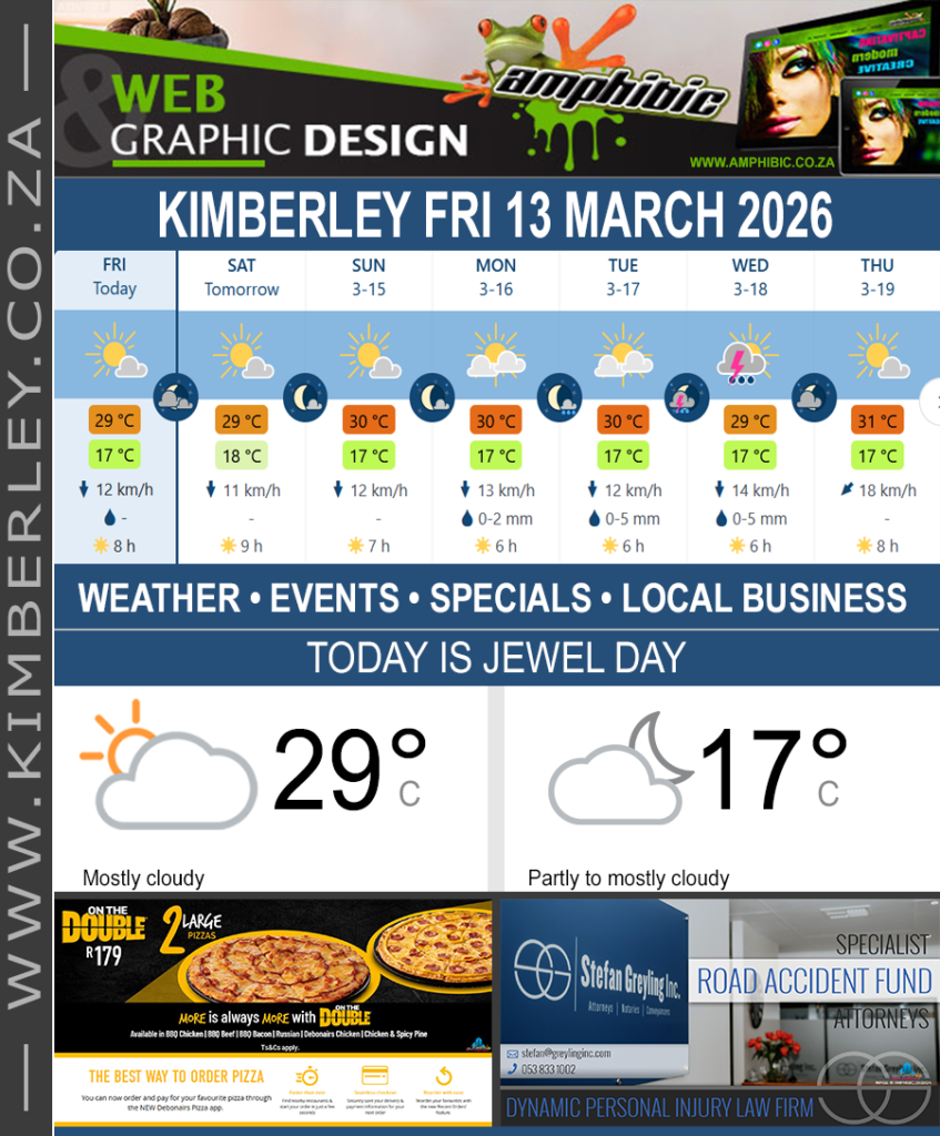 Today in Kimberley South Africa - Weather News Events 2026/03/13