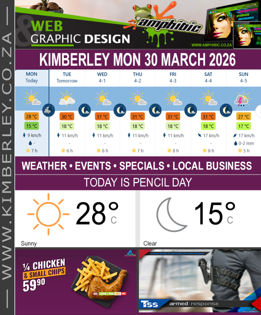 Today in Kimberley South Africa - Weather News Events 2026/03/30