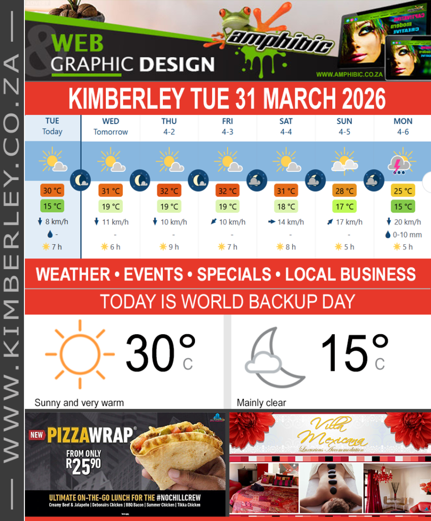 Today in Kimberley South Africa - Weather News Events 2026/03/31
