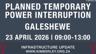 PLANNED TEMPORARY POWER INTERRUPTION – Parts of Galeshewe – 23 April 2026