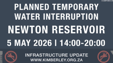 PLANNED TEMPORARY WATER INTERRUPTION – 5 May 2026 – Newton Reservoir