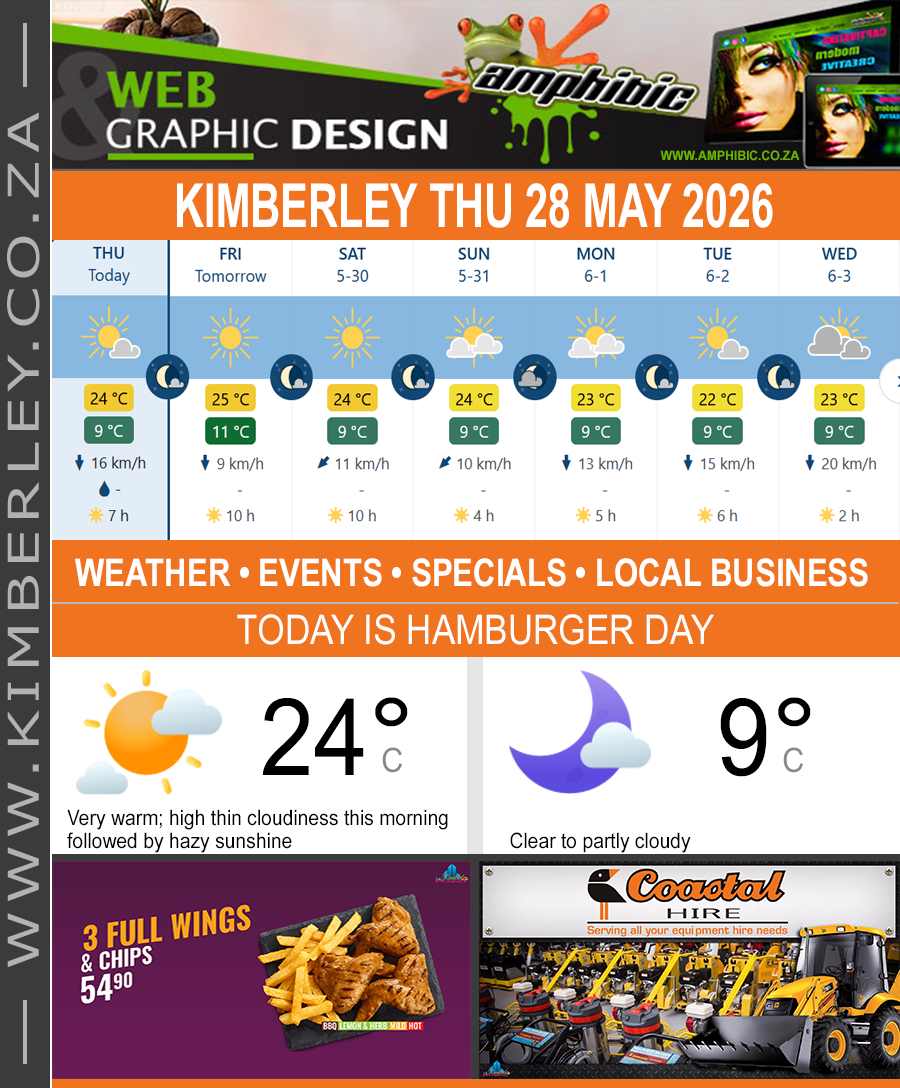 Today in Kimberley South Africa - Weather News Events 2026/05/28
