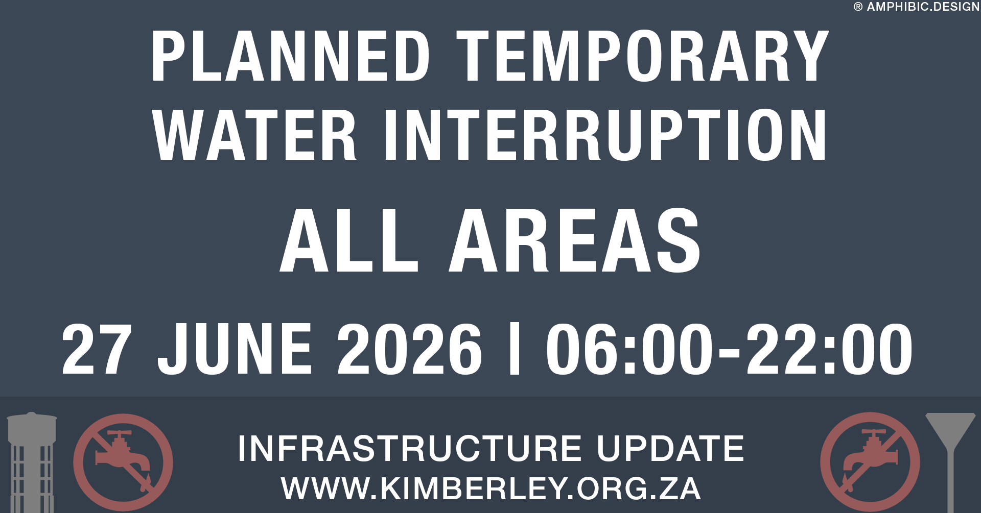 PLANNED TEMPORARY WATER INTERRUPTION – 27 June 2026 – All Areas
