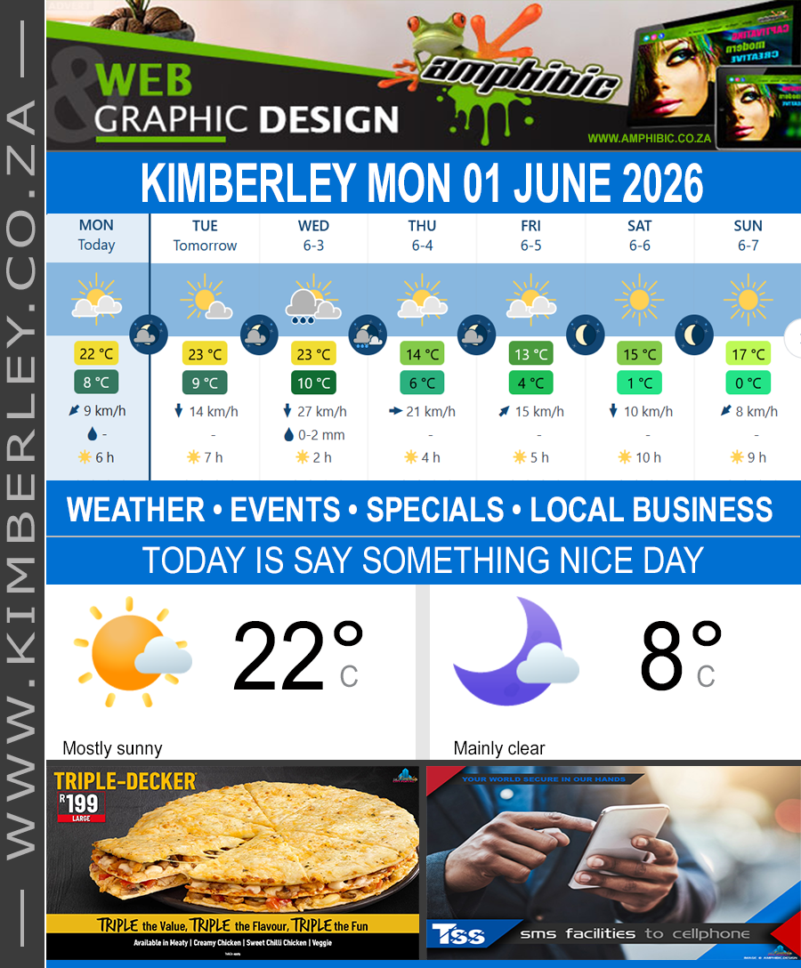 Today in Kimberley South Africa - Weather News Events 2026/06/01