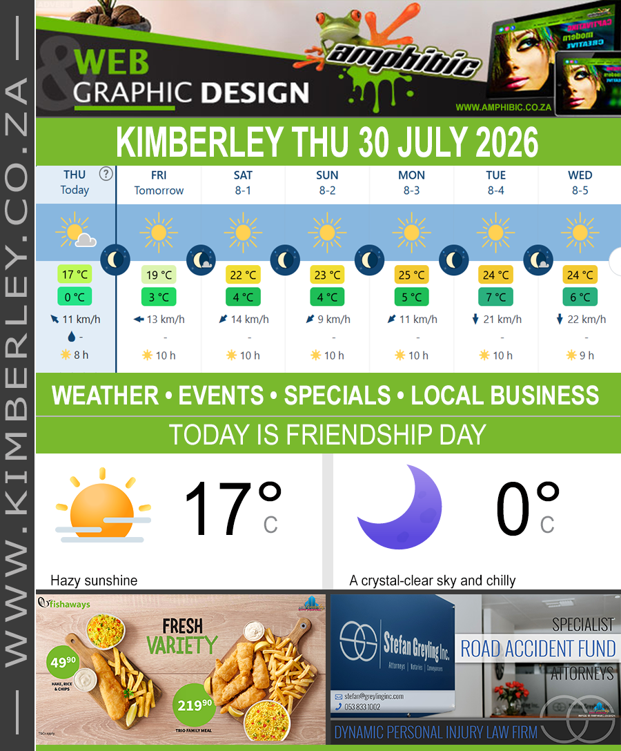 Today in Kimberley South Africa - Weather News Events 2026/07/30
