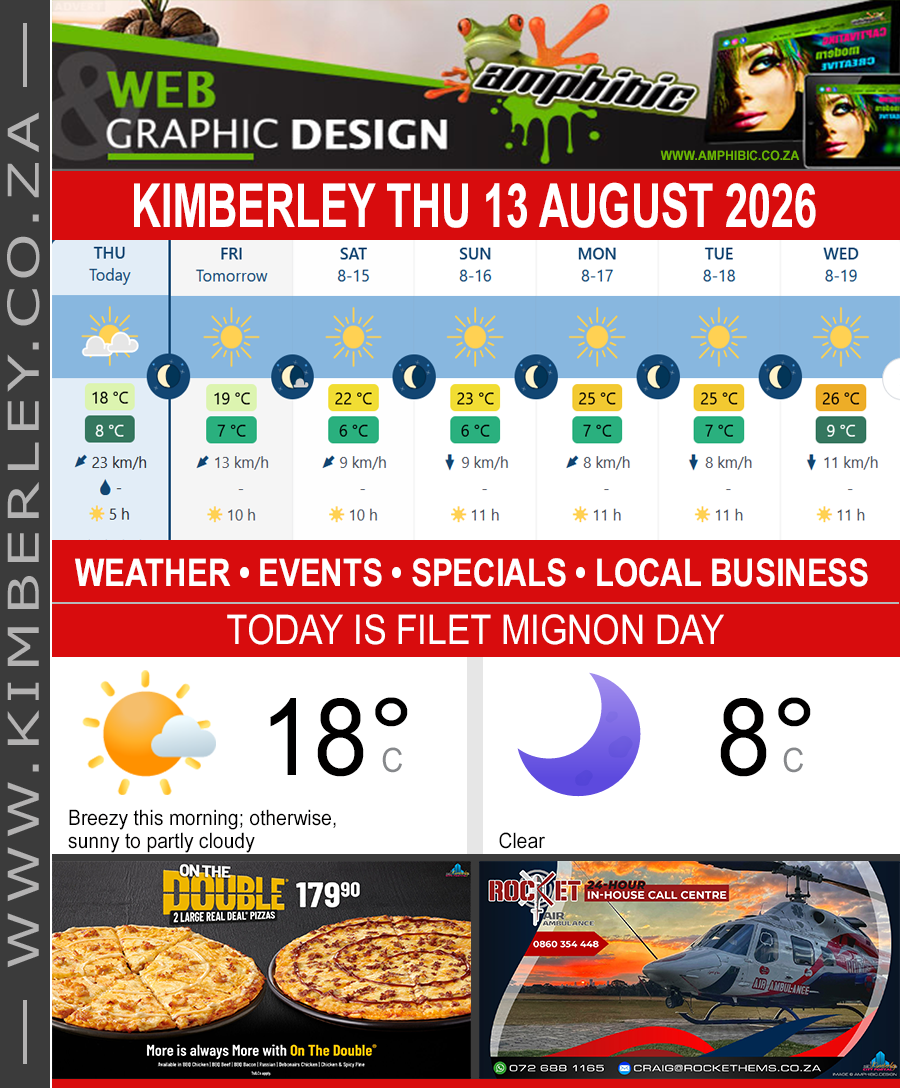 Today in Kimberley South Africa - Weather News Events 2026/08/13
