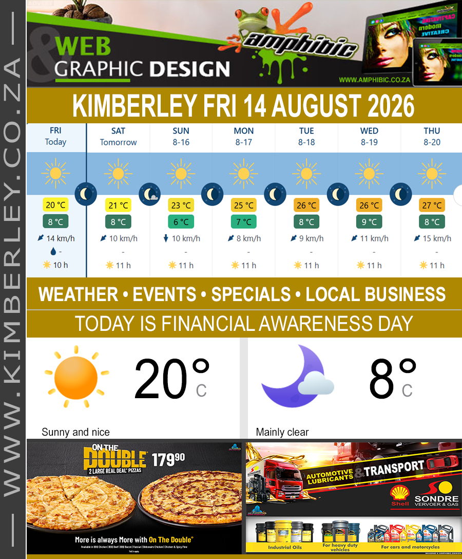 Today in Kimberley South Africa - Weather News Events 2026/08/14